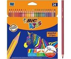 Spalvotieji pieštukai Bic Evolution Stripes, 24 vnt.