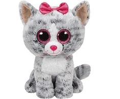 TY Beanie Boos pliušinė pilka katytė KIKI, 15,5 cm, TY37190