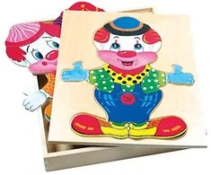 BINO Medinė dėlionė Aprenk linksmąjį klouną Fredą , 3+
