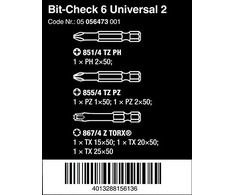 Grąžtas WERA Bit-Check 6 universalus 2