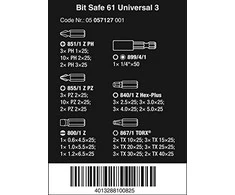 61 dalies sukimo antgalių rinkinys WERA Bit-Safe 61 Universal 3