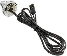 Bitspower plug with temperature sensor G1/4 inch female thread – 90 cm, shiny sidabrinis