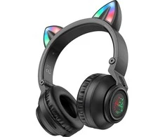 Borofone Ausinės BO18 Cat Ear bluetooth juodos spalvos