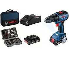 Suktuvas-gręžtuvas Bosch GSR 18V-50; 18 V; 2x2,0 Ah akum. + 43 priedai