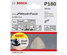 Bosch Šlifavimo tinklelis M 480 93X93mm, G180, 5 vnt.