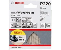 Bosch Šlifavimo tinklelis M 480 93X93mm, G220, 5 vnt.