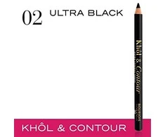 BOURJOIS Paris Khôl &amp; Contour akių pieštukas moterims 1,2 g, 02 ULTRA BLACK