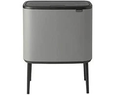 Šiukšlių dėžė Brabantia Bo Touch, 3 x 11 l, Betono pilkos spalvos