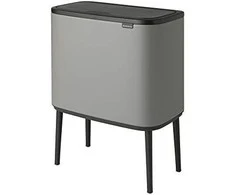 Šiukšlių dėžė Brabantia Bo Touch, 3 x 11 l, Betono pilkos spalvos