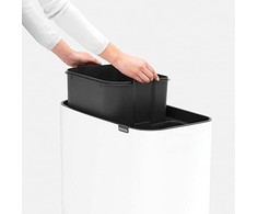 Šiukšlių dėžė Brabantia Bo Touch, 11+23 l, Matinė juoda