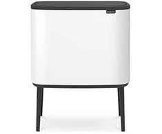 Šiukšlių dėžė Brabantia Bo Touch, 11+23 l, Balta