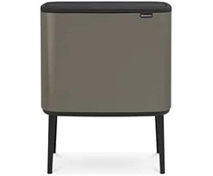 Šiukšlių dėžė Brabantia Bo Touch, 3 x 11 l, Platinos spalvos