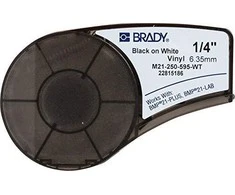 Brady 139744, Juoda, Balta, Lipni spausdintuvo etiketė, Akrilas, Vinilas, Terminis perkėlimas, Nuolatinis, Matinis
