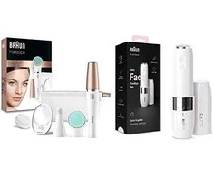 SE851v Braun FaceSpa veido epiliatorius ir šepetėlis + veidrodėlis su šviesa + kosmetinė