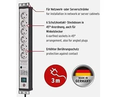 Carruzzo Brennenstuhl 1156057696 elektros tinklo ilgintuvas 3 m 6 AC išvestis(ys / čių) Vidaus Juoda, Šviesiai Žalia