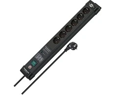 Ilgintuvas su įžeminimu ir perkrovos apsauga Brennenstuhl 30000A/6-viet./1.5m/3x1.5mm juodas