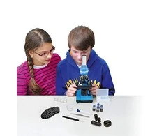 Mikroskopas Bresser Junior Biolux SEL 40–1600x, mėlynas