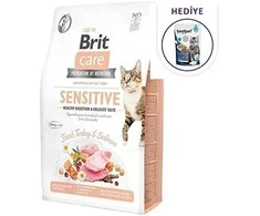 Brit Care Cat GF Sensitive, sveikas virškinimas ir subtilus skonis (šviežia kalakutiena ir lašiša) 2kg