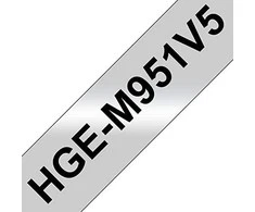 BROTHER HGEM951V5 24MM Juodas ON Matinis Sidabrinis - 5 PACK