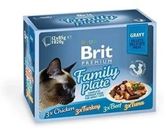 Brit Care Cat Delicate konservai katėms maiš. Filė padaže Family Plate 1020 g (12 x 85 g)