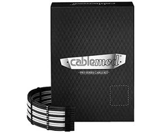CableMod C-Series PRO ModMesh 12VHPWR Cable Kit for Corsair RM, RMi, RMx (Juodas Label) – juodos spalvos/baltos spalvos