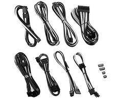 CableMod C-Series PRO ModMesh 12VHPWR Cable Kit for Corsair RM, RMi, RMx (Juodas Label) – juodos spalvos/baltos spalvos