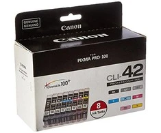 CANON 1LB CLI-42 8inks rašalo kasetė juodas ir spalvos standartinės talpos sudėtinė pakuotė pilni 8 rašalai