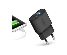 Įkroviklis Sieciowa SBS 2.1A FC 2xUSB juoda