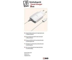 Įkroviklis 2GO 2GO Įkroviklis 12W Lightning + 1x USB, laidas 1,4 m, baltas