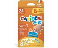 Dažai pirštais Carioca Baby 50 ml, 8 vnt.