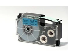 Casio XR-12BU1 etikečių juostelė Juoda ant mėlynos