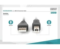 Digitus Cable Digitus jungtis USB A į USB-B 3 m juodas