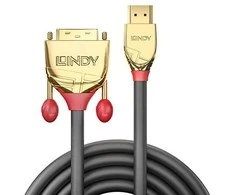 HDMI Laidas - LINDY Gold Line HDMI į DVI-D Laidas, 5 m, Pilkas