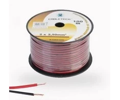 Cabletech Laidas kolonėlėms 2x2.5mm² juodas/raudonas (varinis)