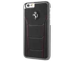Ferrari kietas dėklas FESEHCP6BKR Apple iPhone 6/6S 488 juodos spalvos/red stiching