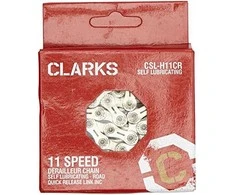 Clarks Ciklo grandinė YBN CSL -H11CR ŠIMANO CAMPAGNOLO SRAM (11 veikia, 1 / 2 "x11 / 128)", 116 ląstelių, 5,6 mm, grandinės klipas, super šviesa, Chrome) Self- tepimo sidabras