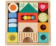 Medinės sensorinės kaladėlės su 7 funkcijomis CLASSIC WORLD Montessori