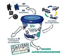 Clics Nano Clics Konstruktorių rinkinys policijos tematika 8in1, 155 detalės, vaikams nuo 4 metų, saugus plastikas, spalvotas