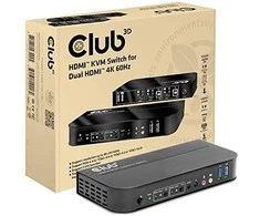 Club 3D Club3D tinklo jungiklis – jungiklis, HDMI KVM jungiklis – dvigubas HDMI 4K 60Hz