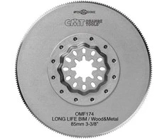 Pusapvalis pjūklelis CMT OMF175 Wood&amp;Metal Long Life; BIM; 85 mm; 5 vnt.