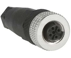 Telemecanique Sensors Schneider Electric M12 4 kontaktų tiesi moteriška kištukinė jungtis (XZCC12FDM40B)