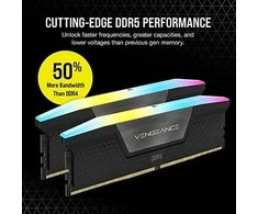 Atminties kortelė telefonui CORSAIR VENGEANCE® RGB 64GB (2x32GB) DDR5 DRAM 6400MT/s CL32 Memory Kit — Juodas
