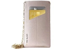 PURO GLAM Chain - Universal dėklas skirtas with 2 card slots w / auksinis chain XL mėlynas