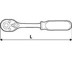 Terkšlinė rankena TOPEX 38D502 1/4" CrV plienas