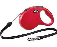 Flexi New Classic S pavadėlis šunims iki 12kg virvinis 8m raudonos spalvos