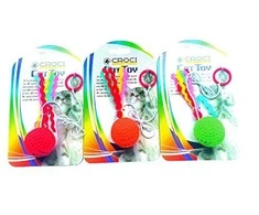 Croci Spa FLYING BALL žaislas katei ant gumytės 4cm 3vnt
