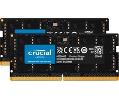 Nešiojamo kompiuterio atmintis Operatyvioji atmintis Crucial Juodas 2x24GB DDR5 5600MHz SODIMM CT2K24G56C46S5