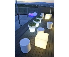 New Garden 7W LED pastatomas lauko šviestuvas - stalas CUBY 32, E27, A60, baltas, 6000/6500K, IP65, parduodamas su lempute