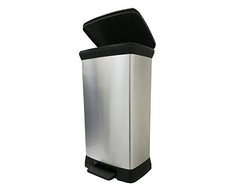 Curver Šiukšliadėžė su pedalu Deco, sidabrinė, 50l, stačiakampė