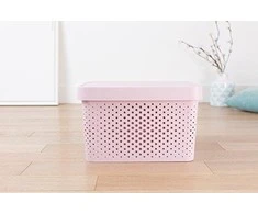 Curver ažūrinė dėžė su dangčiu Infinity, 17l, rožinė